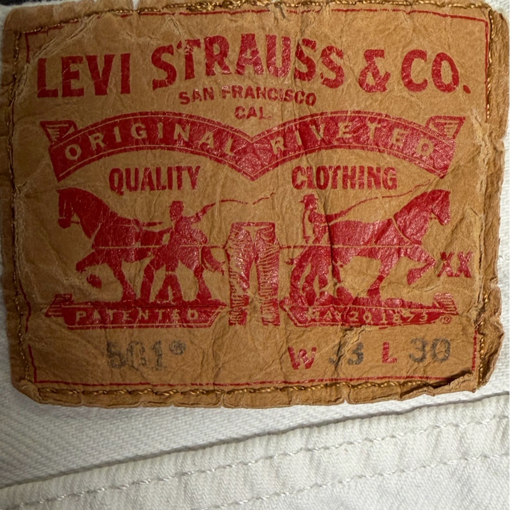 Levi's Men's White Straight Jeans - Picture 6 of 16